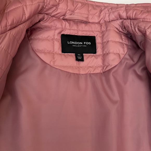 London Fog Hooded Box Quilt Puffer Coat Hooded Pink Size SP NWOT Beautiful - Picture 7 of 9